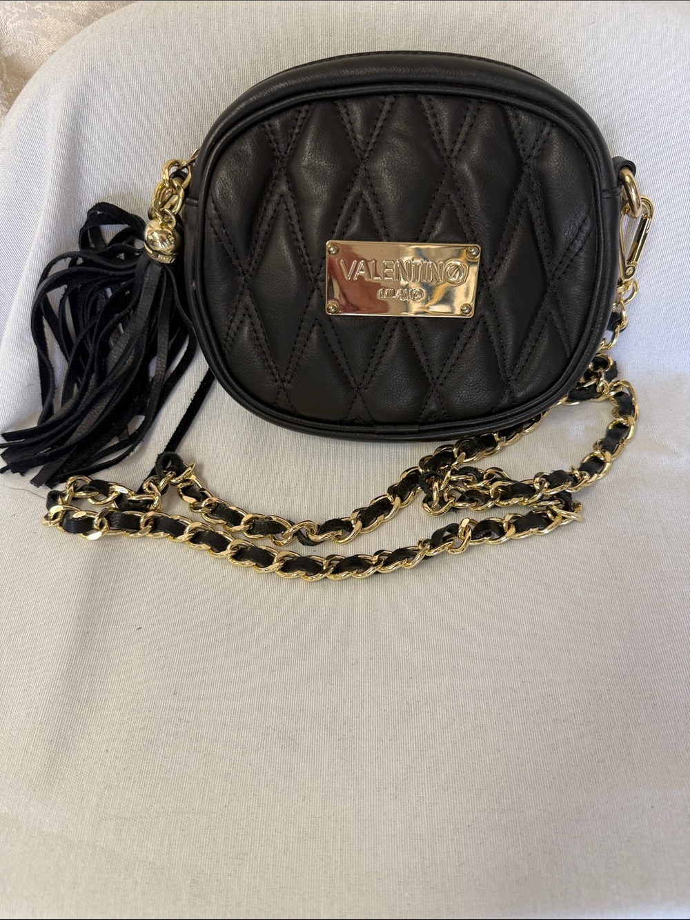 Valentino Milano Black Quilted Shoulder Bag